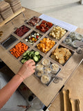 Vegetables, crackers and more