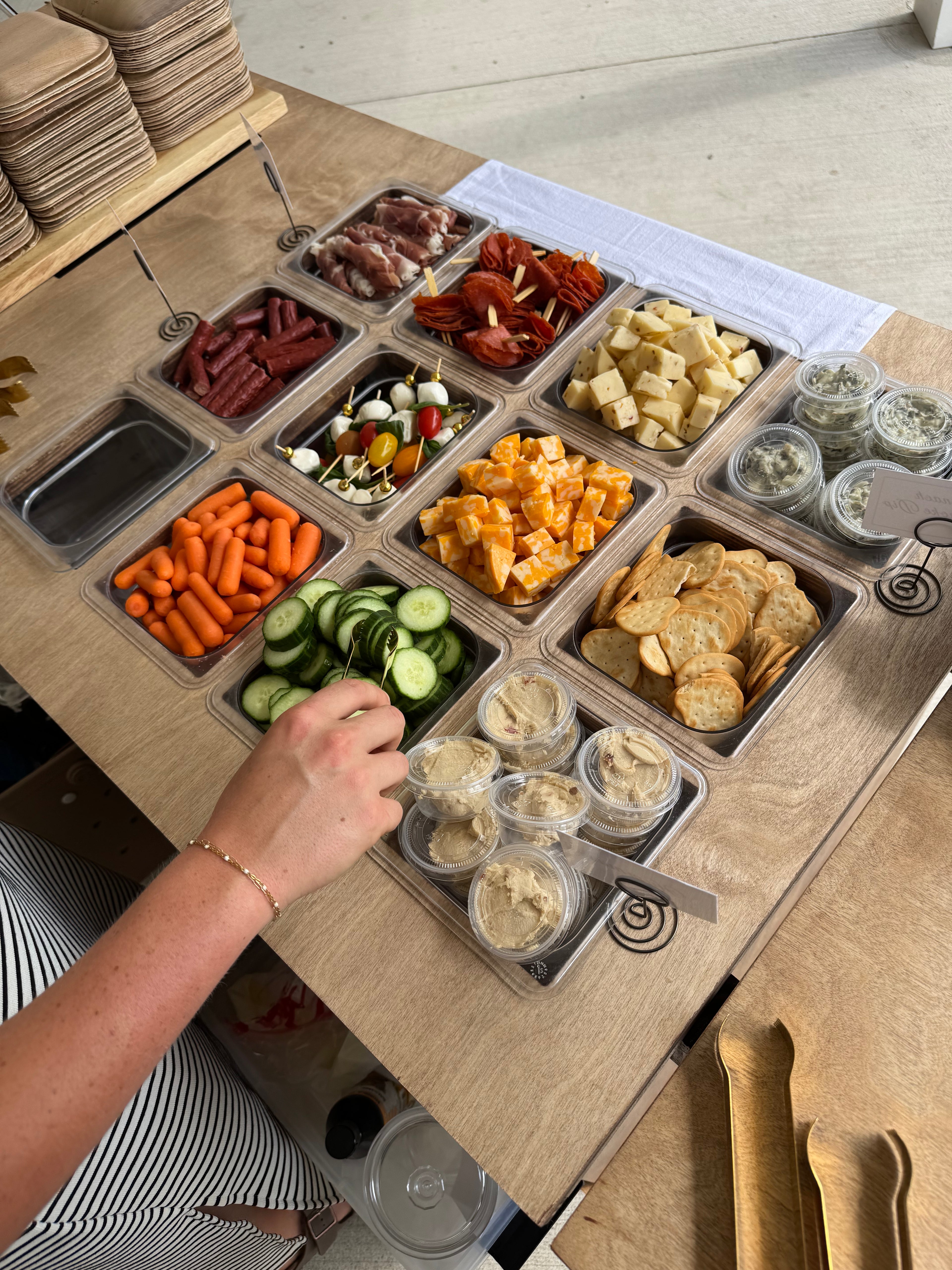 Vegetables, crackers and more
